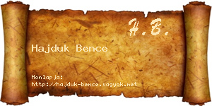 Hajduk Bence névjegykártya